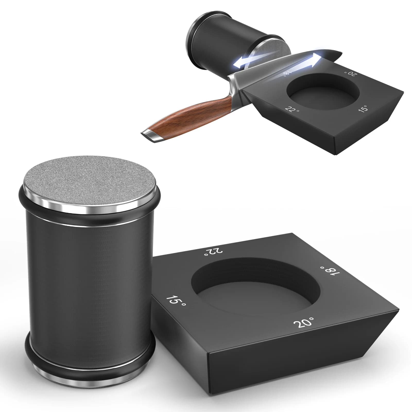 Nowy, Czteroboczny Ostrzał do Noży z Diamentem, 15/18/20/22 Stopnie, Magnetyczny Rolka do Ostrzenia 🍴